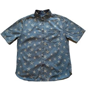 Mossimo Supply Co Short Sleeve Button Down with Stars Print. Men’s Large.